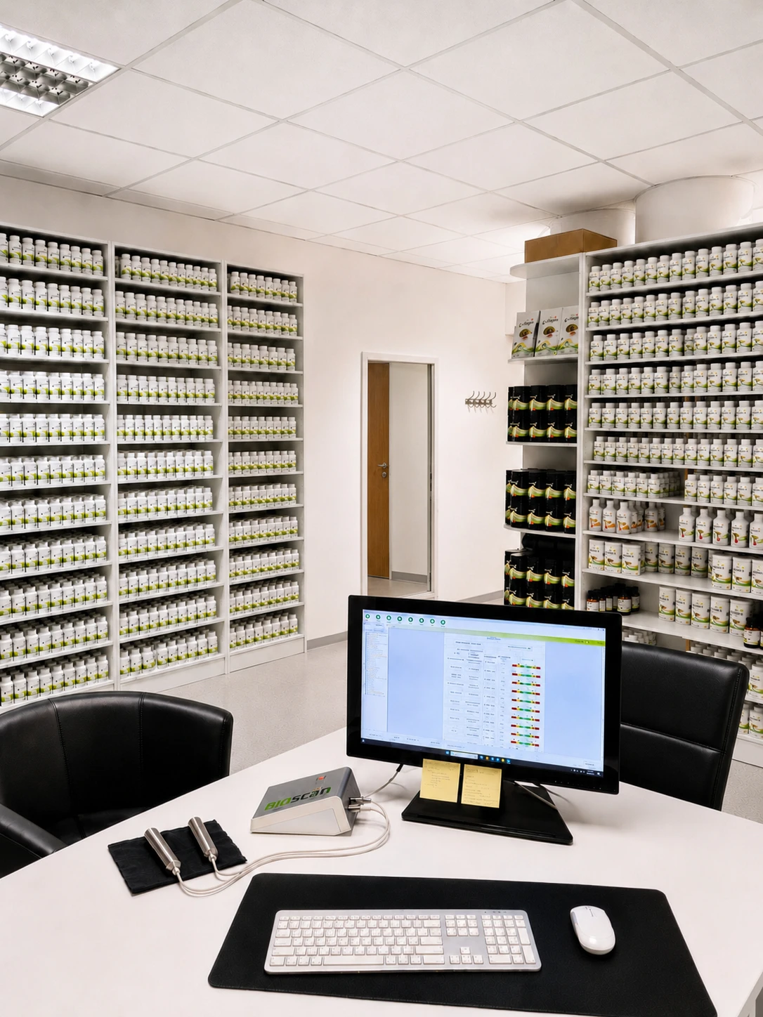 Vitaluma Praxis in Wels – Bioscan und Nahrungsergänzungsmittel im Beratungsraum